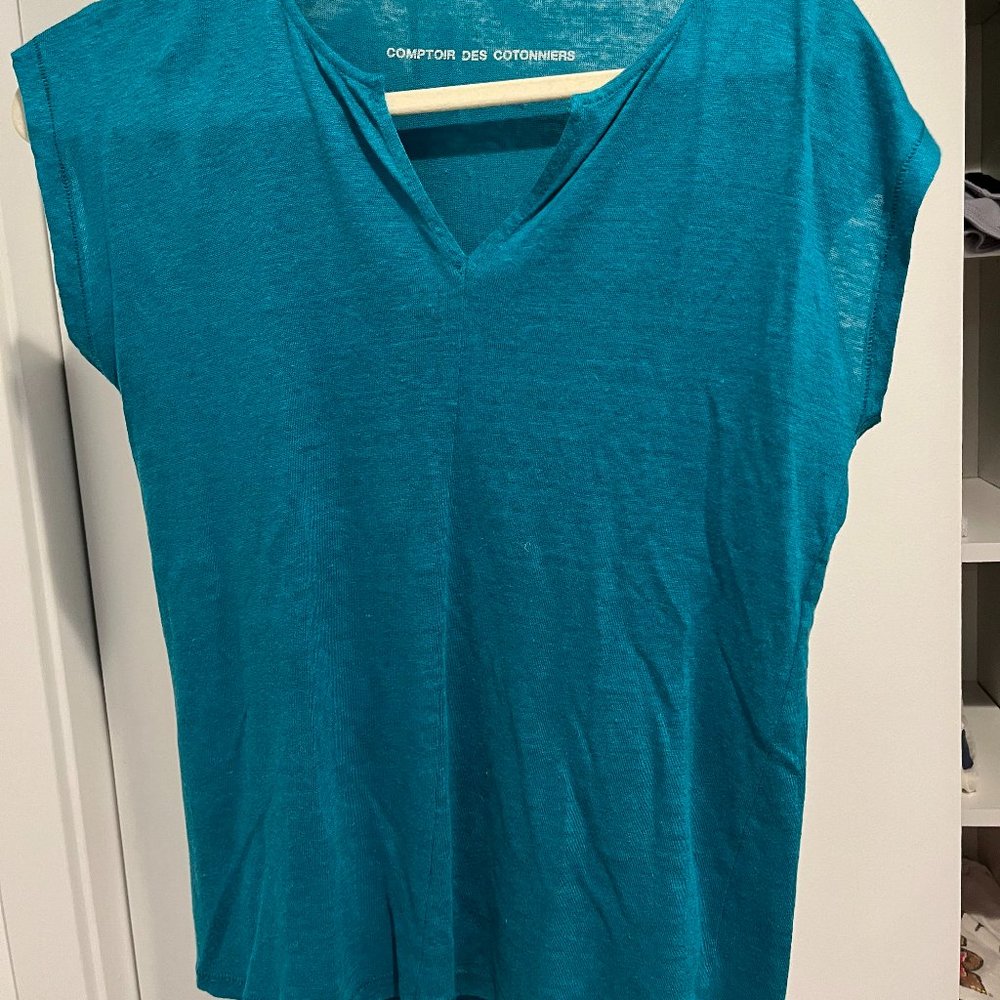 Comptoir Des Cotonniers T-shirt v neck teal